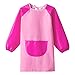Greyoe Grembiule Pittura Bambini, Grembiule Plastica Bambini Pittura Grembiulino Impermeabile Scuola Maniche Lunghe con Tasche per Dipingere Cucina Artigianato Argilla, Bambini 6-9 anni,XXL