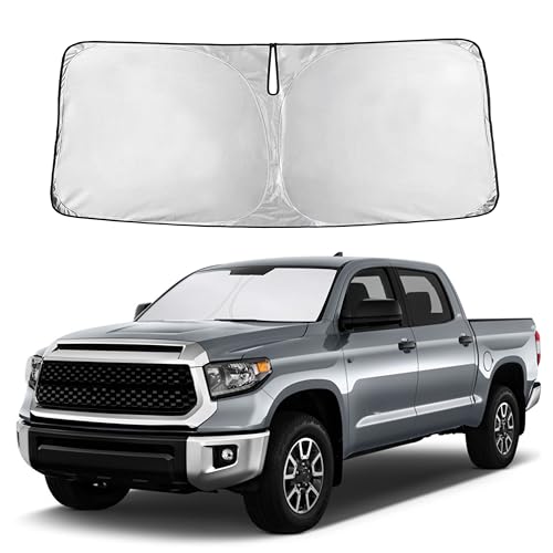 Image of Autovir Windshield Sun Shade Fit for 2007-2019 2020 2021 Toyota Tundra Sunshade, Front Car Window Shades Sun Visor, Blocks UV Rays & Heat, Car Accessories