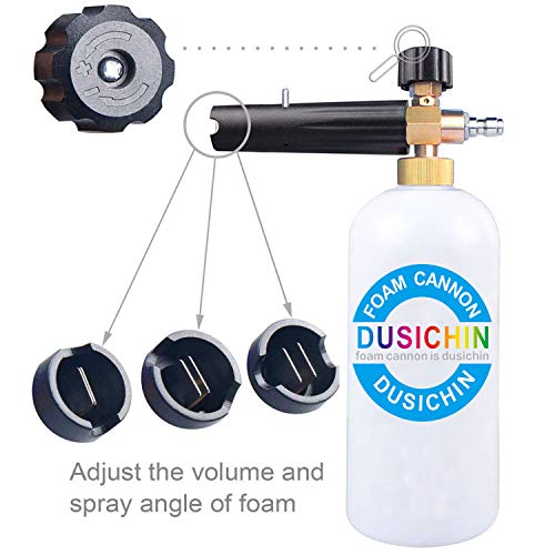 DUSICHIN SFL-001 Foam Cannon Snow Foam Lance Pressure Washer Jet Wash Quick Release Adjustable 1/4" Fitting Male