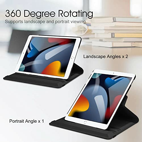 For iPad 10.2 Case 9th/8th/7th Generation (2021/2020/2019) 360 Leather Wallet Rotating Durable Protective Cover with Auto Wake/Sleep (Rose Gold) - Image 2