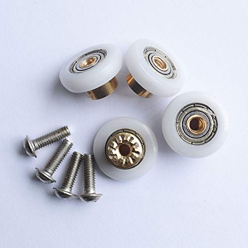 4Pcs/Pack Glass Sliding Door Pulleys,For The Bathroom Pan Shower Door Rollers/Runners/Wheels,Strong Load-Bearing Capacity, Ultra-Quiet (Roller Diameter 19Mm, Yql03-4Pcs) #TOP3
