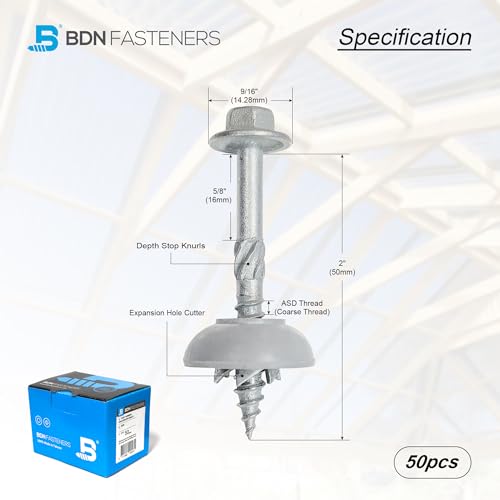 Tornillos autorroscantes para policarbonato, cabeza hexagonal, 50 unidades miniatura 4
