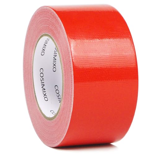 Image of COSIMIXO 1-Pack Red Heavy Duty Duct Tape, 2 inches x 55 Yards, Strong, Flexible, No Residue, All-Weather and Tear by Hand - Bulk Value for Repairs, Industrial, Professional Use