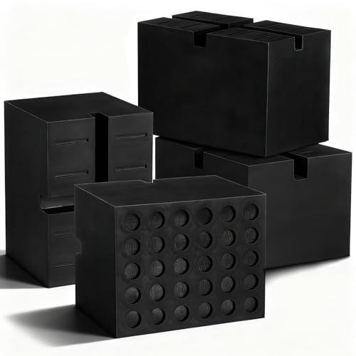 Frienda 4 Pcs Pinch Weld Blocks for Car Lifts, 4 x 3 x 3 Inch Rubber Jack Pad Adapter with Universal Slots, Frame Guide Rail Protector for Automotive Lifts and Floor Jacks