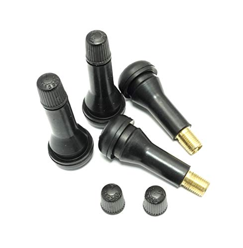 Lot de 4 valves en caoutchouc Snap-In TR 414 valves de pneu 50 mm