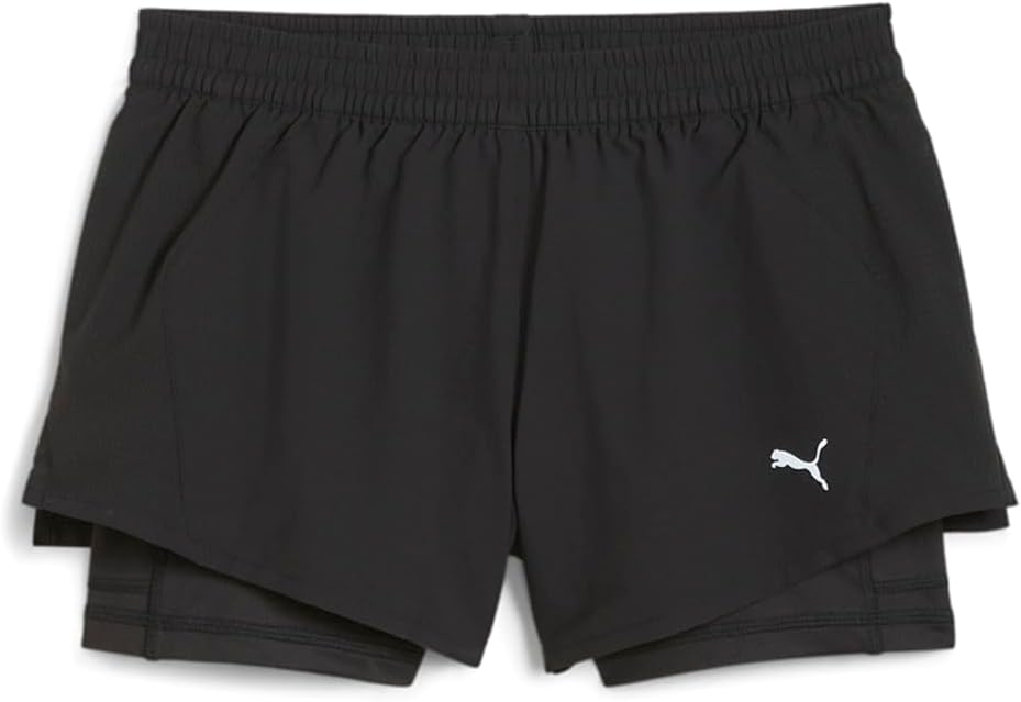 PUMA Womens Run Ultraweave 2In1 Velocity Shorts Casual Bottoms Casual Moisture Wicking - Black