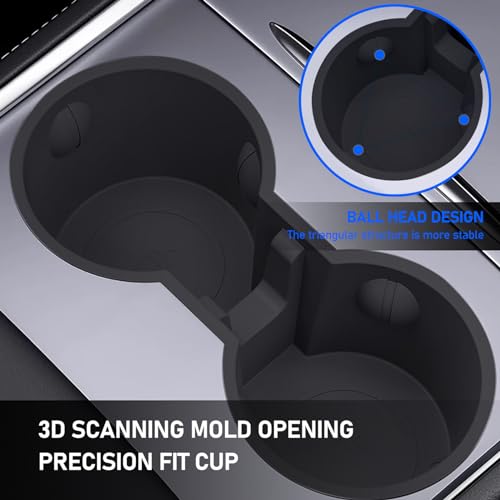 Portavasos Insertable para Consola de Auto Model Y/3 Negro miniatura 2