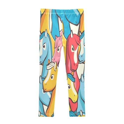 Bolaz Toddler Girls Leggings Printed Yoga Pants Leggings Yellow Blue Pink Horse for Kids2