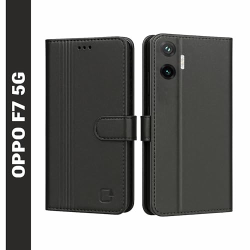 Image of AIBEX Shock Proof Flip Compatible for Poco F7 5G Flip Cover Leather Finish | Inside TPU with Card Pockets | Wallet Stand | Complete Protection Flip Case - Black