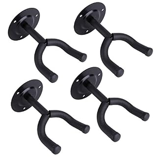 AKORD Lot de 4 Supports muraux réglables pour Guitare et Violon Noir, Set de 4 Pièces - Les Beatles, Paul McCartney, John Lennon, RIngo Starr, George Harrison