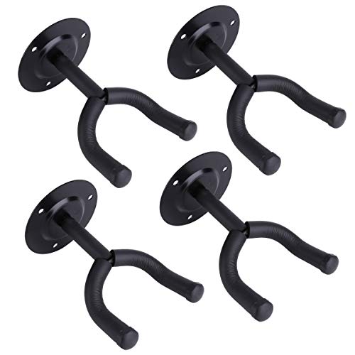 AKORD Lot de 4 Supports muraux réglables pour Guitare et Violon Noir, Set de 4 Pièces - Les Beatles, Paul McCartney, John Lennon, RIngo Starr, George Harrison AKORD Lot de 4 Supports muraux réglables pour Guitare et Violon Noir, Set de 4 Pièces