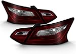 ACANII - For 2016-2018 Nissan Altima Sedan Models Tail Lights Brake Lamps Red Smoke 4pcs Set Driver & Passenger Side