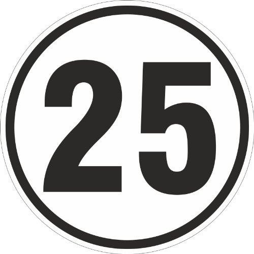 25 kmh Aufkleber Auto LKW Trecker Anhänger Schlepper 20 cm rund wetterfest...