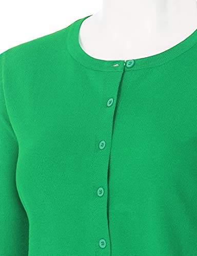 Image of Women's Long Sleeve Button Down Crew Neck Soft Knit Cardigan Sweater