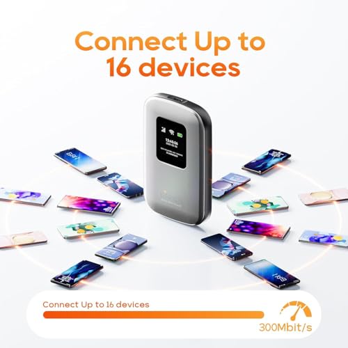Image of Portable Mobile Hotspot-eSIM Global WiFi Hotspot,No SIM Card /Contract Needed, 16Devices,180+ Countries, Compact Wireless Router for International Trips & Business【Free 5GB US Data for 15 Days】