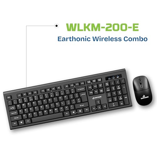 Image of Wireless Keyboard Mouse Combo for Laptop, PC & Desktop, 2.4GHz Full Size Slim Cordless Keyboard and Mouse Set with Numeric Keypad, 1600 DPI Silent Optical Mouse, USB Receiver, Black