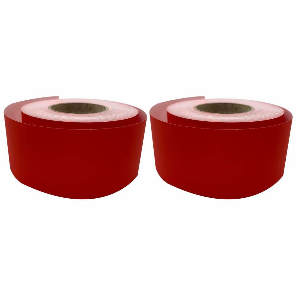 3 Ace Crafts (Pack of 2) Straight Edge Poster Paper Border Roll- (48mm x 50 Meters)- (Scarlet) School/Office, Classroom Decoration, Fade Resistant Paper, Black Board Border Display Rolls