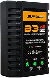 SUPULSE LiPo Battery Charger 2S-3S RC Balance Charger AC 7.4-11.1V 10W Upgrade Version B3AC Pro Compact Charger Lipo Charger (B3V2)