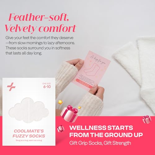 Image of COOLMATE Fuzzy Socks for Women Gift Box - Cozy Soft Cloud Socks for Spa Home, Mother's Day Gifts for Mom Grandma