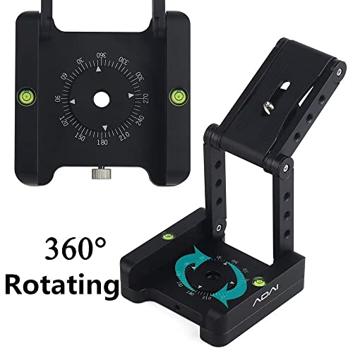 Adai Folding Z Flex Tilt Head Camera Tripod Mount 360°Rotating With Calibration Scales And 1/4” Screw Thread Standard Quick Release Plate Compatible With Dslr Camera Canon Sony Pentax #TOP1