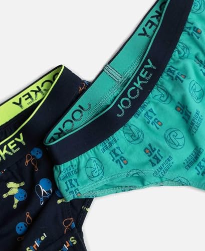 Image of Jockey PB04 Boy's Super Combed Cotton Elastane Stretch Printed Brief with Ultrasoft Waistband (Pack of 2)