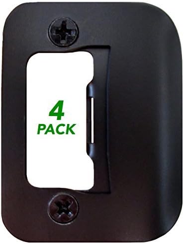Gator Door Strike Plate with Screws, โ 2-1/4" by 1-3/4" Universal Latch Restorer Alloy Steel Lock Hardware for Interior and Exterior Doors, Replacement Door Latch Plate | Oil Rubbed Bronze 4-Pack