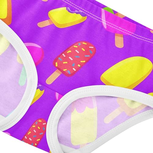 Cotton Toddler Underwear Floral Colorful Cartoon Popsicles Purple Panties for Girl Animals Briefs Girls Undies 2t4