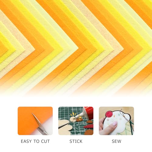 Image of 30Pcs Stiff Felt Sheets, 1mm Thick Felt Fabric Squares for Sewing & DIY