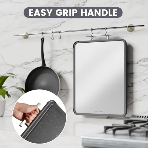 Kikcoin 17" 11" 304 Stainless Steel Cutting Boards for Kitchen, Dishwasher Safe Food Grade - image 7
