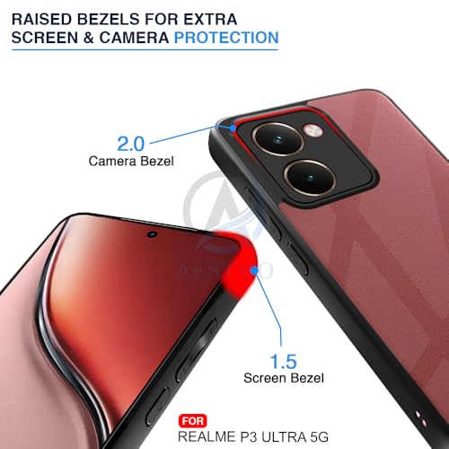 Image of AESTMO Realme P3 Ultra 5G Back Cover | 360 Protection | Crystal Clear Hard Back Transparent | Bumper Case for Nothing Realme P3 Ultra 5G (PC+TPU, Black Bumper)
