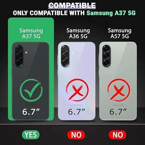 Image of AESTMO Tough Armor Samsung Galaxy A37 5G Bumper Back Case Cover | Ring Holder & Sliding Camera Shield Cover | 360 Degree Protection Back Case Cover for Samsung Galaxy A37 5G (Black)