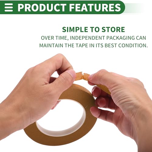 Image of Motoforti Universal Painters Tape Masking Master Tape 0.15cm /0.3cm /0.6cm /1.2cm /1.9cm x 55m Easy Removal Crepe Paper Brown 5 Pcs