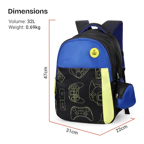 Image of Nasher Miles Polyester Backpack | Ideal for Preschool, Kindergarten, College, School, Office& Travel | Toddler, Girls, Boys, Men, Women