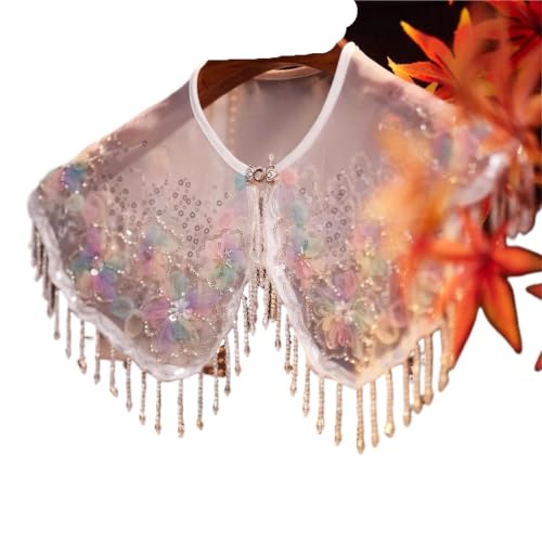 Châle vintage à perles brodé main pour soirée style chinois rétro
