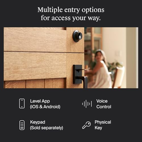 Level Lock Smart Lock - World's Smallest, Most Beautifully Designed Matter-Over-Thread Deadbolt - Level App for iOS & Android | Works with Apple Home (Matte Black) thumbnail 5