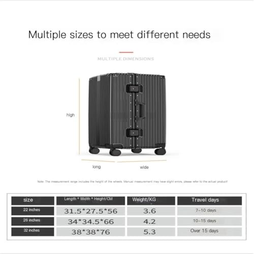 Suitcase 32-inch Suitcase, Multi-functional Aluminum Frame Trolley Case, Strong And Durable Luggage Code Box 26-inch Luggage(D,26in)2