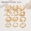 FloralGrace 12 Piece Thick Gold Stacking Rings Set for Women, Vintage Knuckle Rings with Fine Hollow Engraving Joint Finger Midi Ring, Chic Gold Rings for Ladies Elegant #1