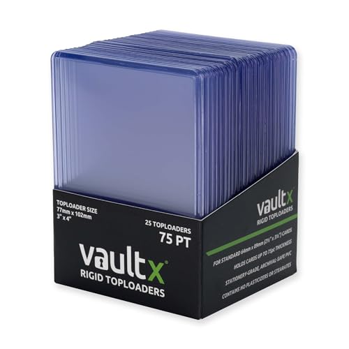 Vault X 75pt Toploaders (25 Pack) 3 x 4 Rigid Card Holders for TCG
