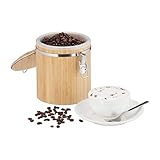 Relaxdays, Natur Kaffeedose Bambus, Vorratsbehälter mit Deckel, Innenbehälter, Bügelverschluss, aromadicht, HxD: 15x14cm