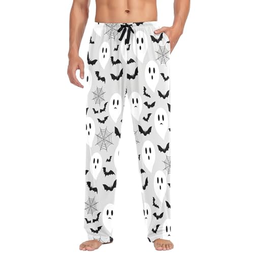 Spirits Bats Men's Cotton Pajama Pants with Pockets and Drawstring Comfortable and Stylish,S