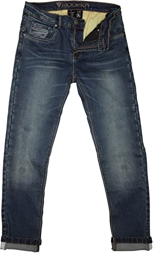 Modeka Vaqueros de moto GLENN SLIM Denim Aramid SAS-TEC SC-1/KA, protector W30/L30 pulgadas