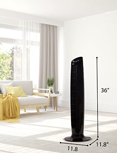 Image of BLACK+DECKER BFTR36B 36 in. Quiet Digital Tower Fan with Remote Control