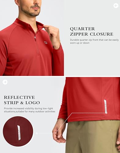 Image of G Gradual Men's Running Shirts Long Sleeve Athletic Shirt Lightweight Quick Dry Quarter Zip Pullover for Men Workout Gym Golf