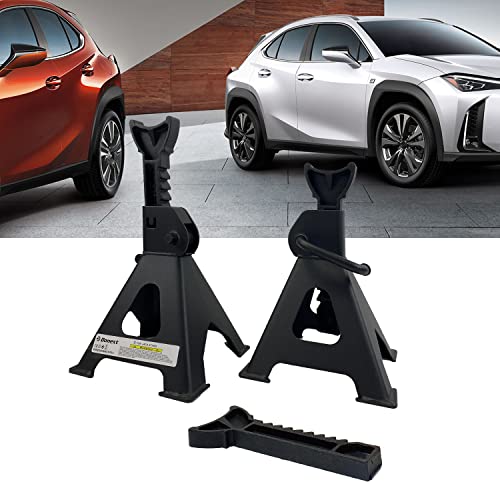 Donext Jack Stands 3 Ton (6,500 Lb) Capacity Steel, 1 Pair Black Lifting Stand Adjustable Jack Stands #TOP7