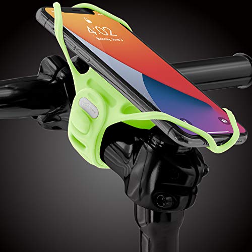 BONE Bike Tie Pro 4, Bike Cell Phone Mount for Stem, Scratch-Free Silicone Holder with Shock-Absorbing Design, Universal Cycling Phone Holder Compatible with Most Smartphones (Luminous - Stem)
