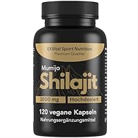 Mumijo Shilajit Kapseln, hochdosiert 1000mg pro Tagesdosis, das Original aus dem Himalaya, 120 Kapseln, vegan & laborgeprüft