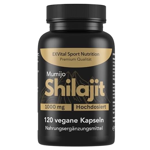 Mumijo Shilajit Kapseln, hochdosiert 1000mg pro Tagesdosis, das Original aus dem Himalaya, 120 Kapseln, vegan & laborgeprüft