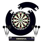 Mission Darts Dart Board Home Centre | Complete Darts Package Including Dartboard and 2 Sets of Darts (Jigsaw Surround)