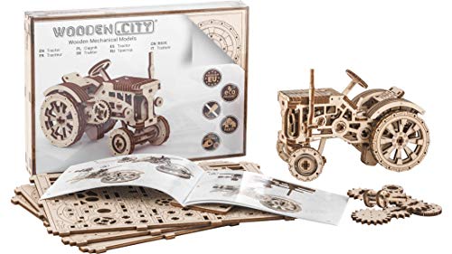 Puzzle 3D Mécanique Modèle en Bois "Tractor" by Wooden.City | Maquette mécanique à Construire en 3D