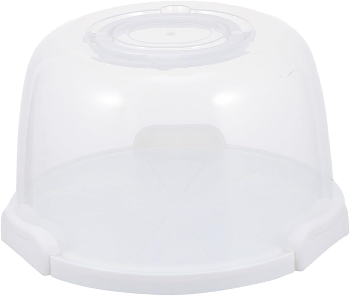 KICHOUSE Reusable 8-inch White Tall Cake Carrier with Handle, Portable Birthday Cake Box, round Bakery Packaging Container for Party and Travel